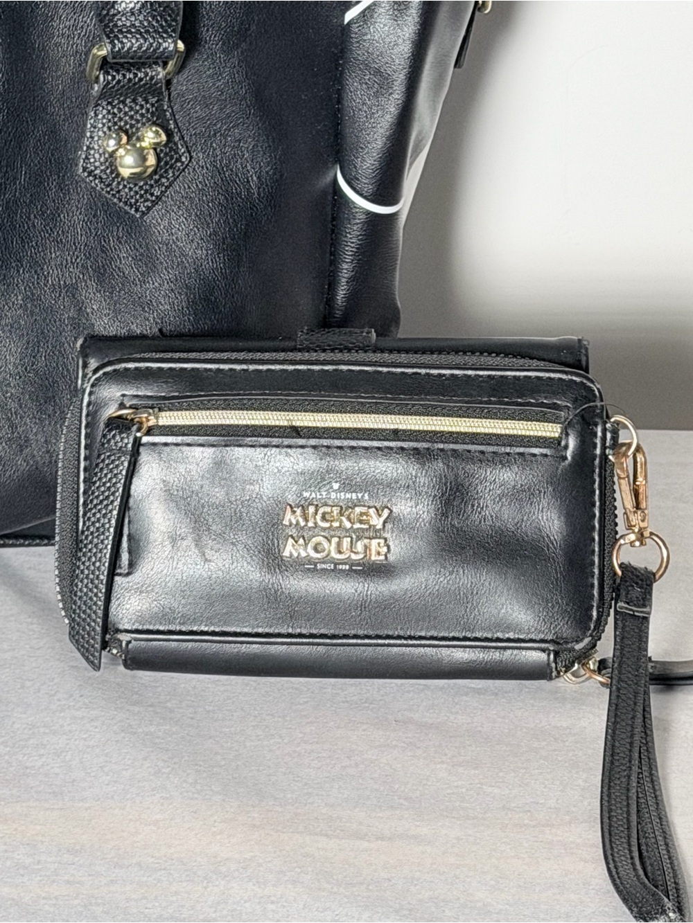 Disney Black Faux-Leather Mickey Tote and Wallet Set with White Accents - Picture 8 of 14